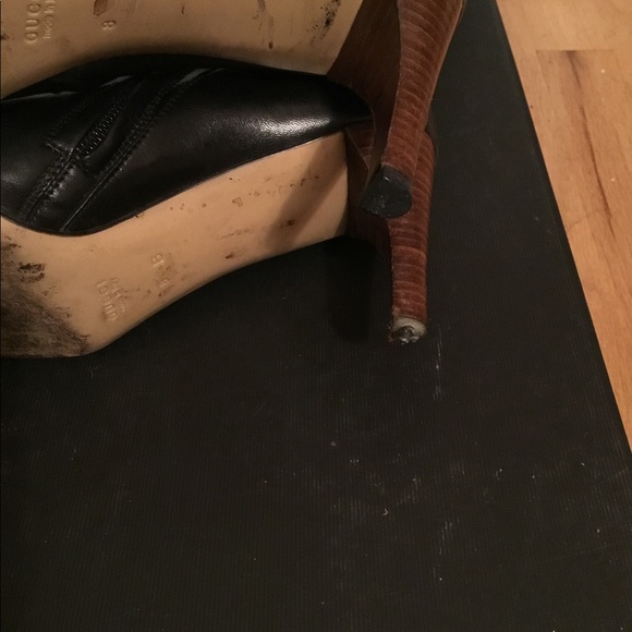 Gucci Tall Boots Black Leather sz 8 - Picture 3 of 4